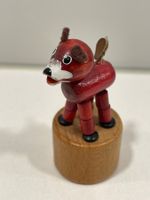 Vintage Wackelfigur / Drückfigur Hund aus Holz - Retro