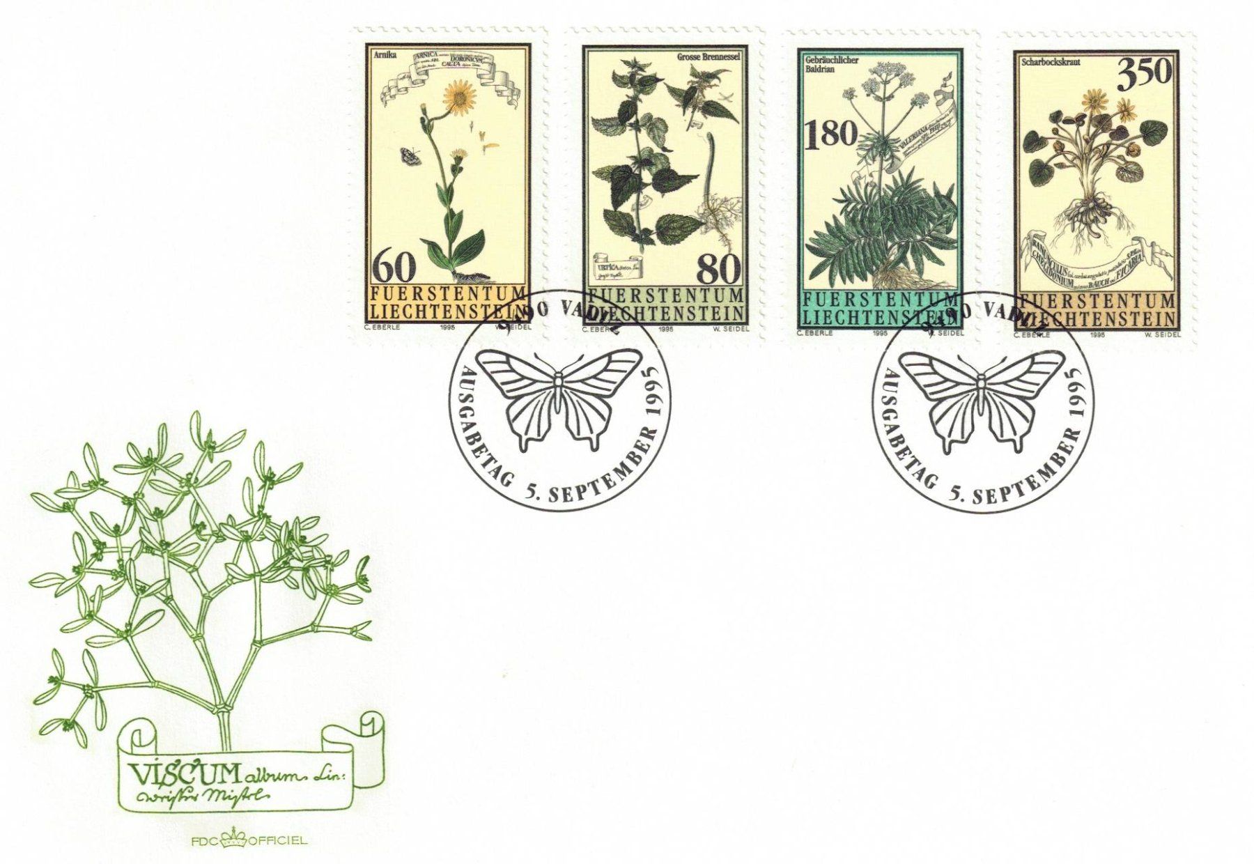 Alle Briefmarken: Briefumschlag 5. September 1995 – Gebraucht aus Vaduz von Damel7361