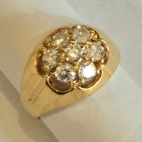 Bague plaquée or avec 7 zircons Taille 57 (18mm) - Élégante