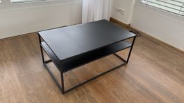 Couchtisch Metall schwarz 100x60 cm, 2 Ablagen, Top Zustand