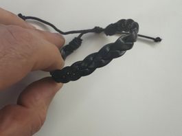 Lässiges Lederarmband, Schwarz, Verstellbar, Neu!
