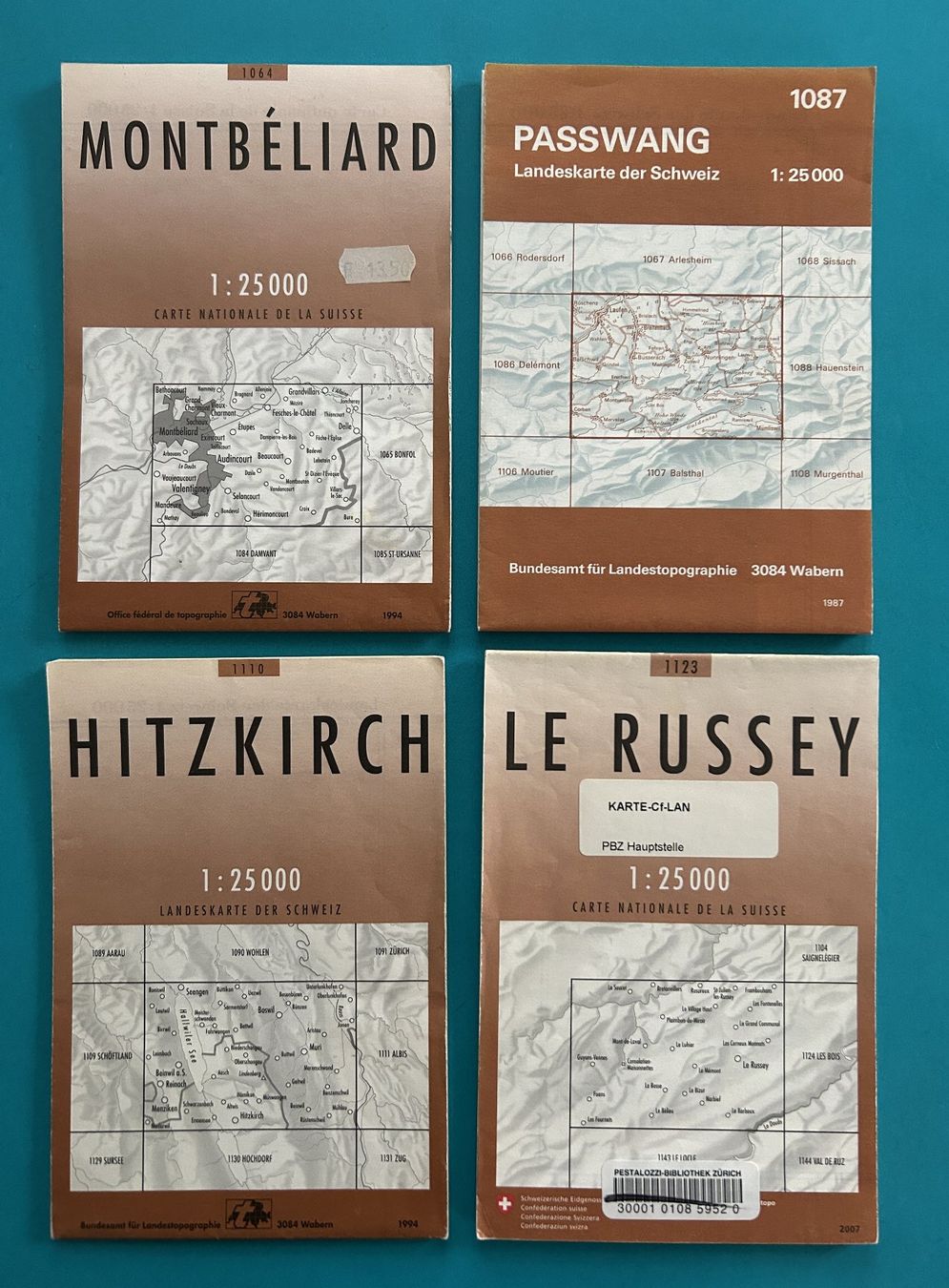 Landkarten & Atlanten: 4 LANDESKARTEN 1:25 000 – Gebraucht aus Zürich von Domus09