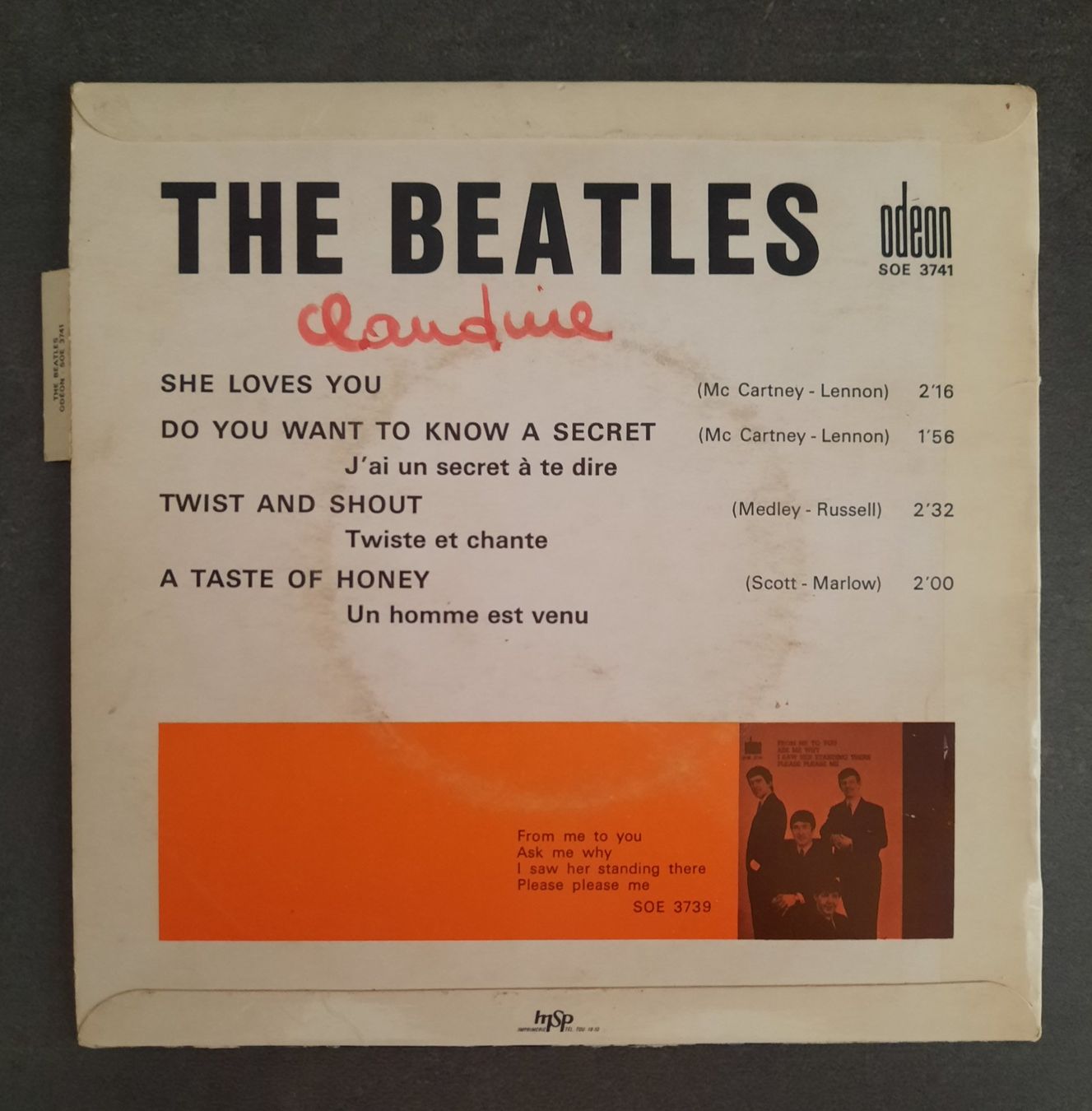 Dischi in vinile: The Beatles / Odeon France – Usato da Collombey venduto da LRJ1 1