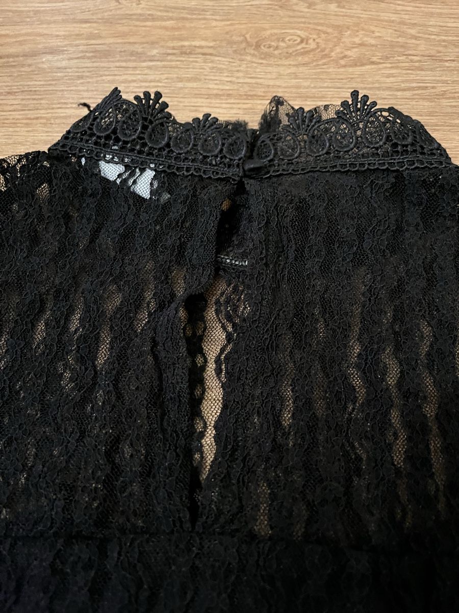 Vila Camicette: Schwarzes Spitzenshirt / Spitzenbluse /Steampunk/Gothic/Vila – Nuovo (secondo la descrizione) da Biel/Bienne venduto da LadyDita 5