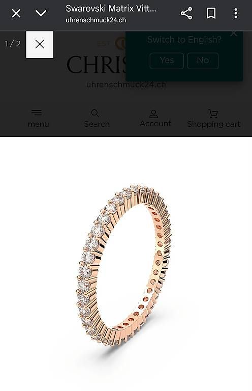 Anelli: Swarovski rose gold ring – Usato da Winterthur venduto da Bianca.Haeberli 3