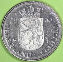 1980 / NIEDERLANDE / 1 GULDEN GEDENKMÜNZE / KRÖNUNG BEATRIX