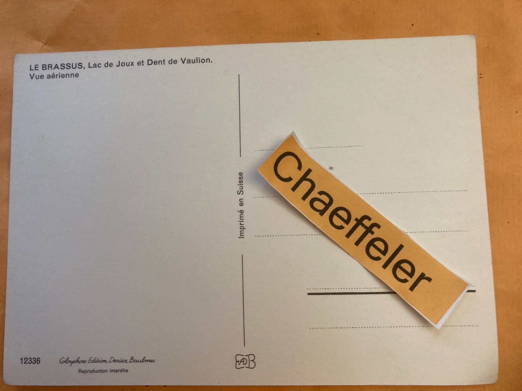 Cartoline postali: Le Brassus, Lac de Joux et Dent de – Usato da Zürich venduto da Chaeffeler 1
