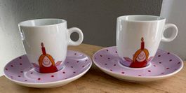 2 x Himmlische Schwestern 2007 Kaffeetasse Tasse Räder