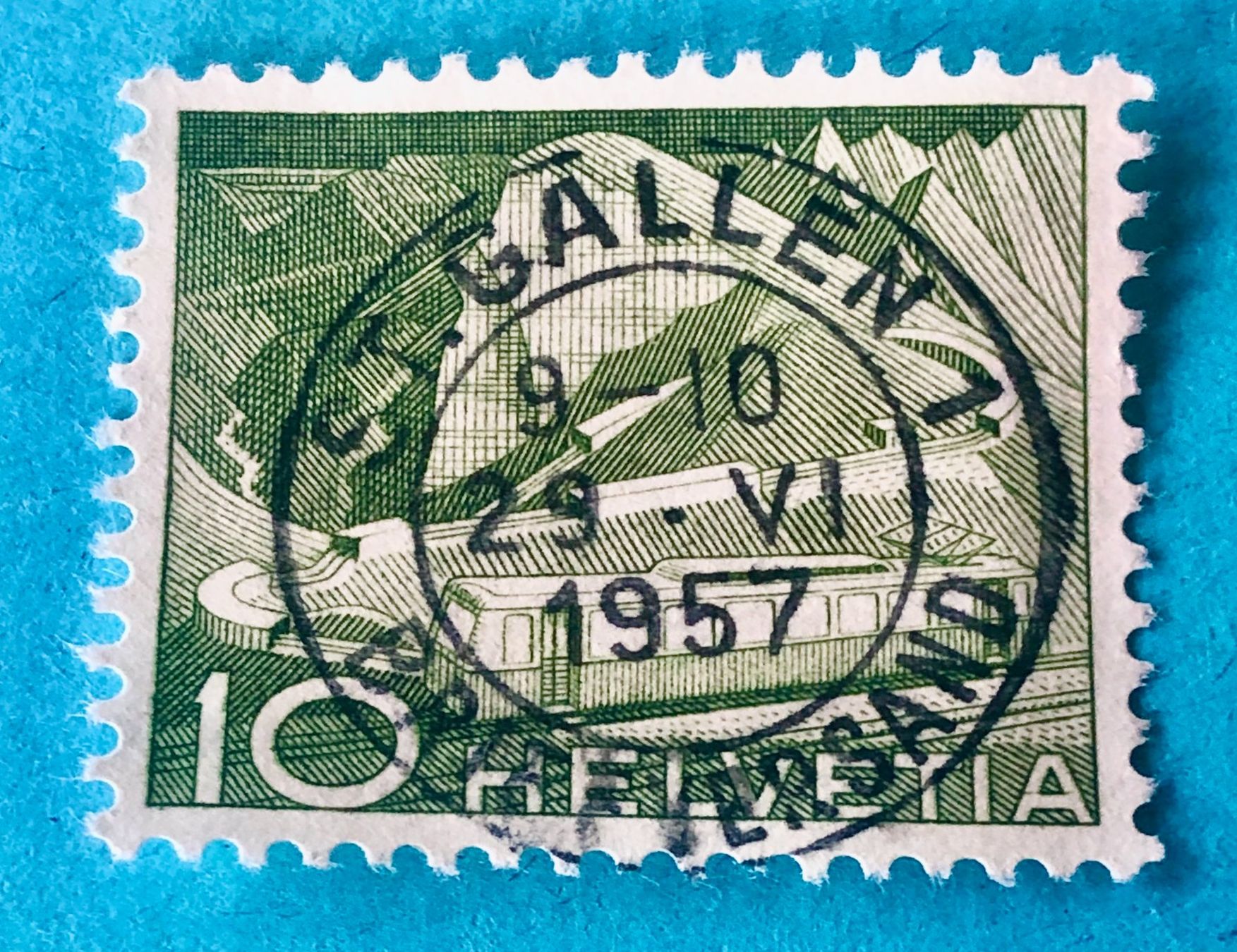 Tutti i francobolli: Nr.299 Technik und Landschaft GESTEMPELT  St.Gallen – Usato da Aarau venduto da Billa007