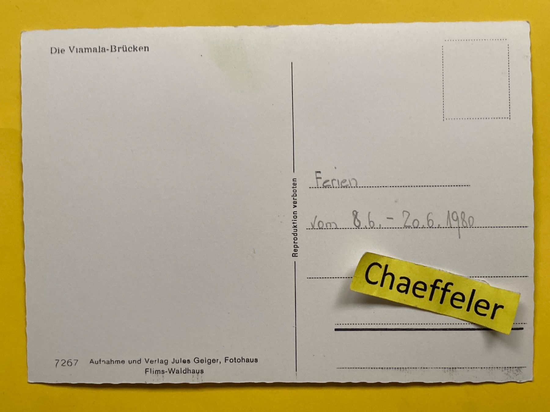 Cartoline postali: 1980 die Viamala-Brücke – Usato da Zürich venduto da Chaeffeler 1