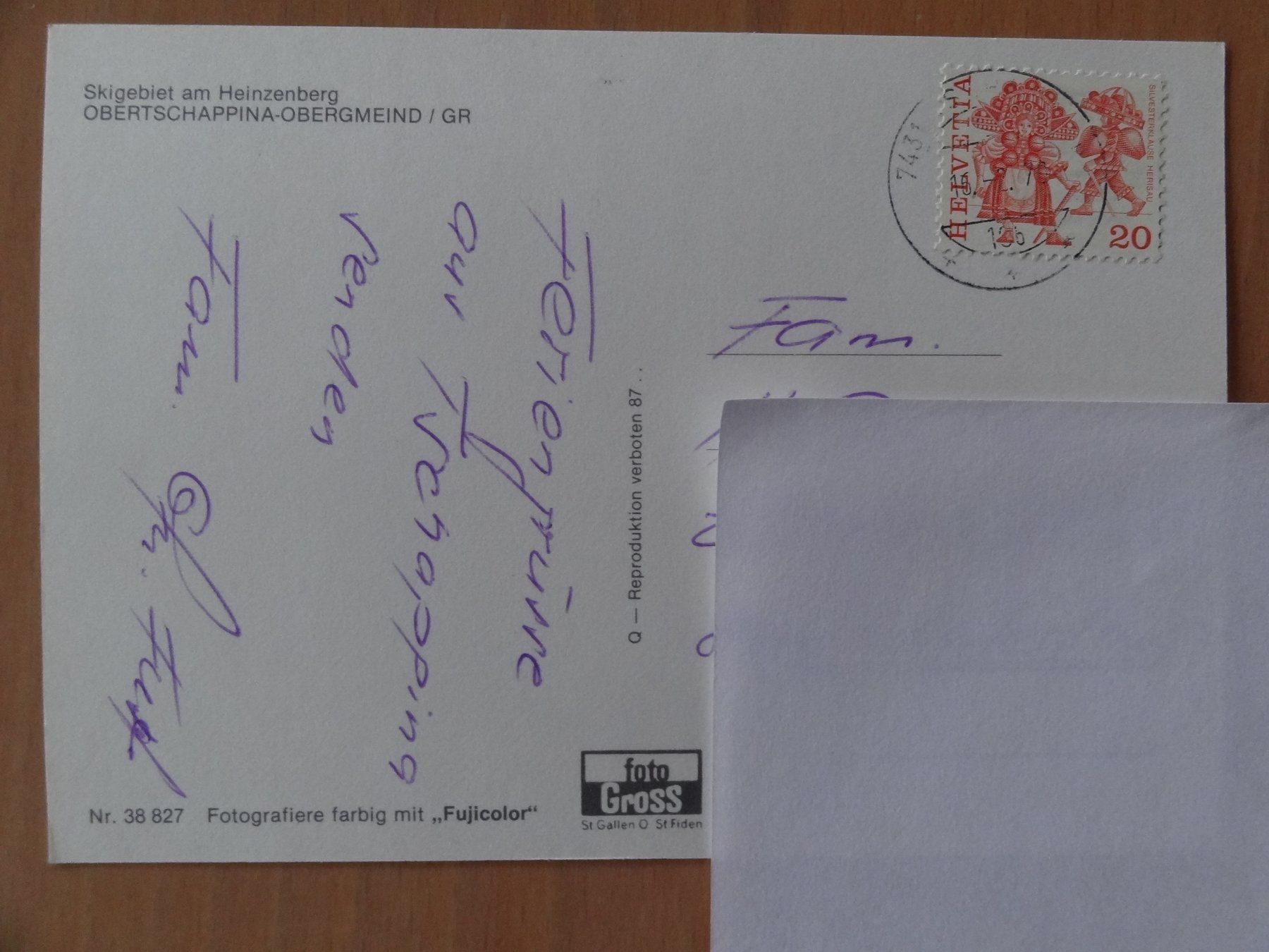 Cartoline postali: Heinzenberg - skigebiet, Grisons 1970 – Usato da St Léonard venduto da Riglin 1