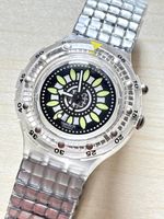 Swatch Scuba Uhr transparent mit silbernem Armband 