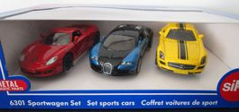 SIKU SET SPORTS CARS PORSCHE - BUGATTI - MERCEDES - 6301