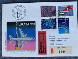 LURABA 1981 Eilsendung ab Luzern ZN 465 F47 583 BY AIR MAIL
