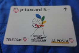 PTT Taxcard 5.- Rad-WM Lugano 1996 Telecom La Posta