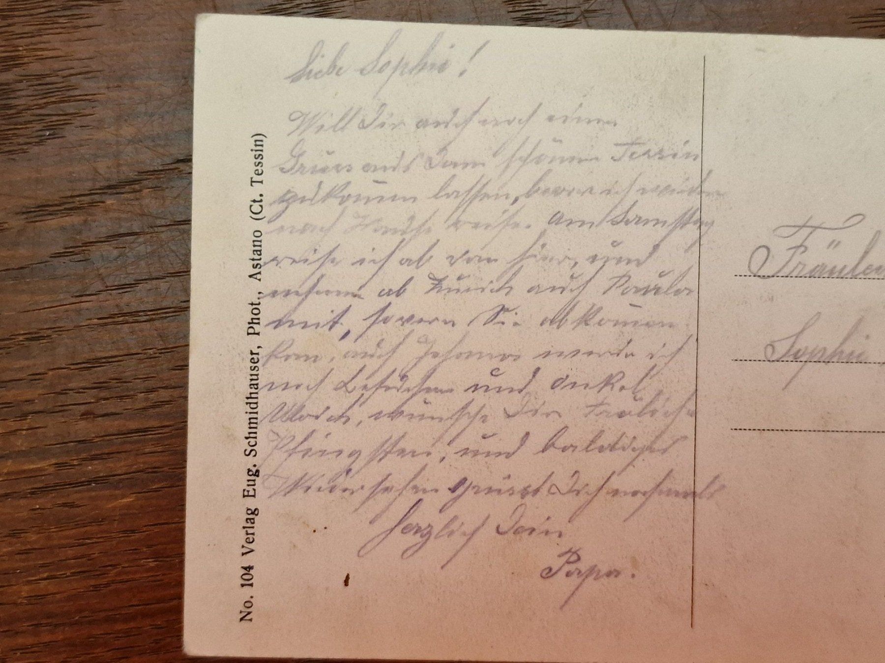 Cartoline postali: Ansichtskarten "Am offenen Herdfeuer im Tessin"  1891 – Usato da Aesch LU venduto da briefmarken.uray 2