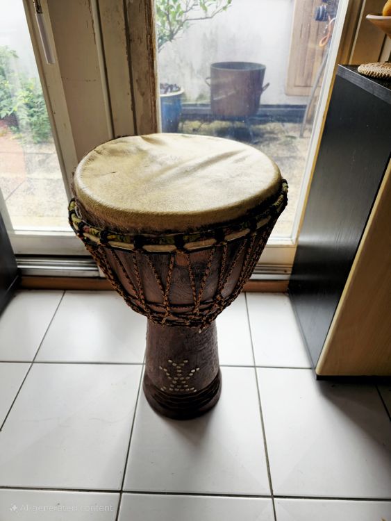 Djembé Africain Sculpté à La Main - Tambour Percussion Portable 20cm - Tension Réglable