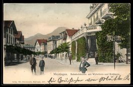 AK Meyringen, Bahnhofstrasse mit Wylerhorn und Rothorn