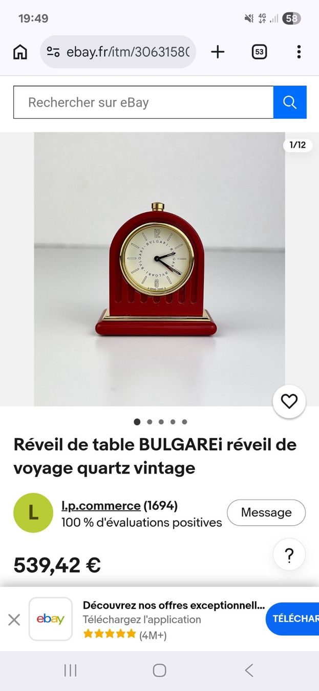 Bulgari Orologi da terra & Orologi da parete: BULGARI réveil de table – Usato da Le Grand-Saconnex venduto da Rgt87 8