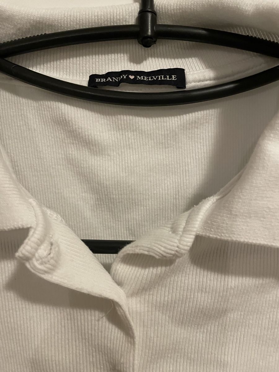 Brandy Melville T-shirt: Polo_pull_top Brandy Melville blanc manches longues – Usato da Pully venduto da kaba07 2