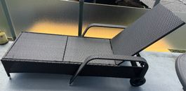Gartenliege Polyrattan mit Rollen