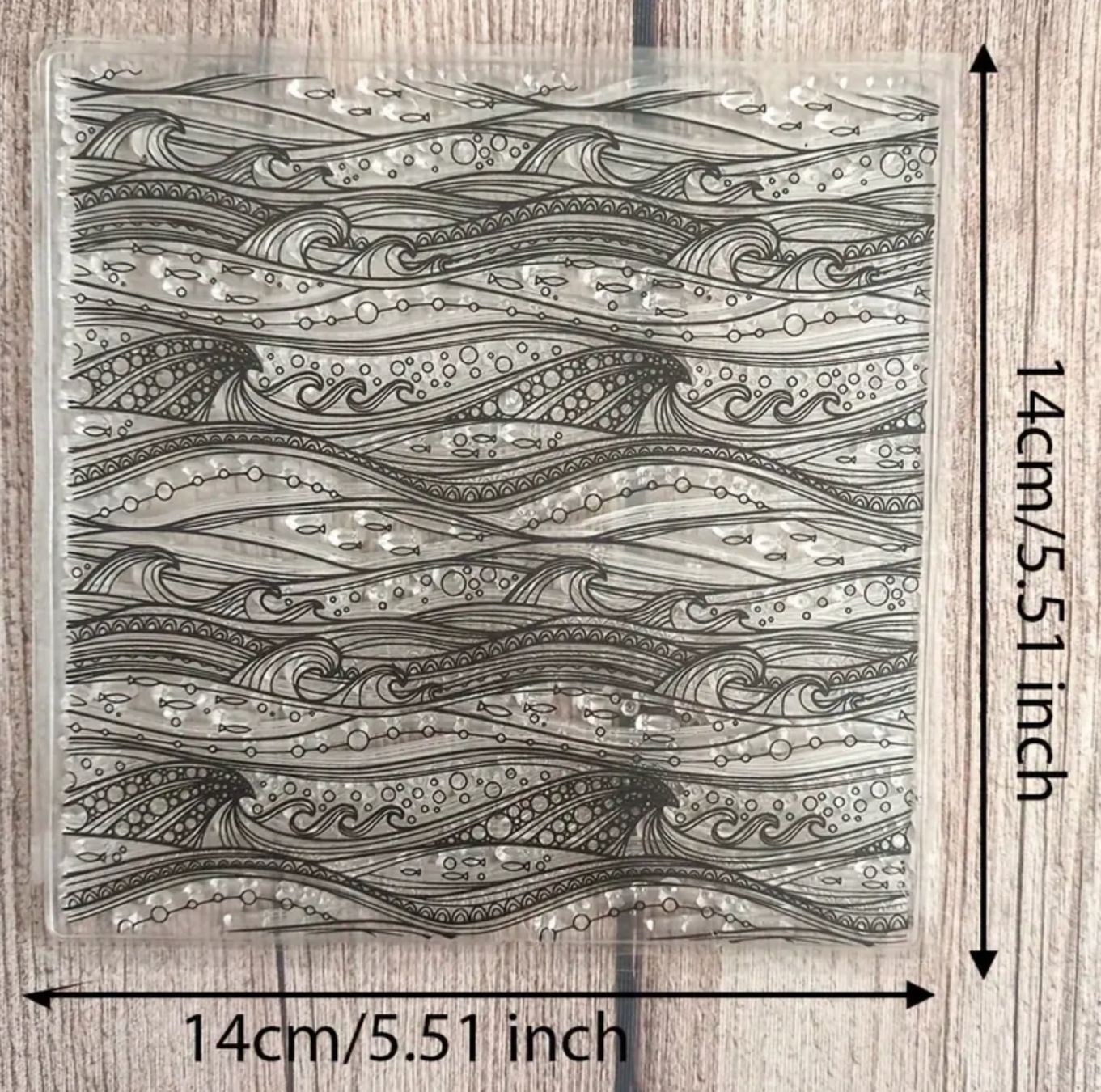 Stempel: Wellen / Struktur 14x14cm - Silikonstempel – Neu und originalverpackt aus Frenkendorf von jazzplatten 1