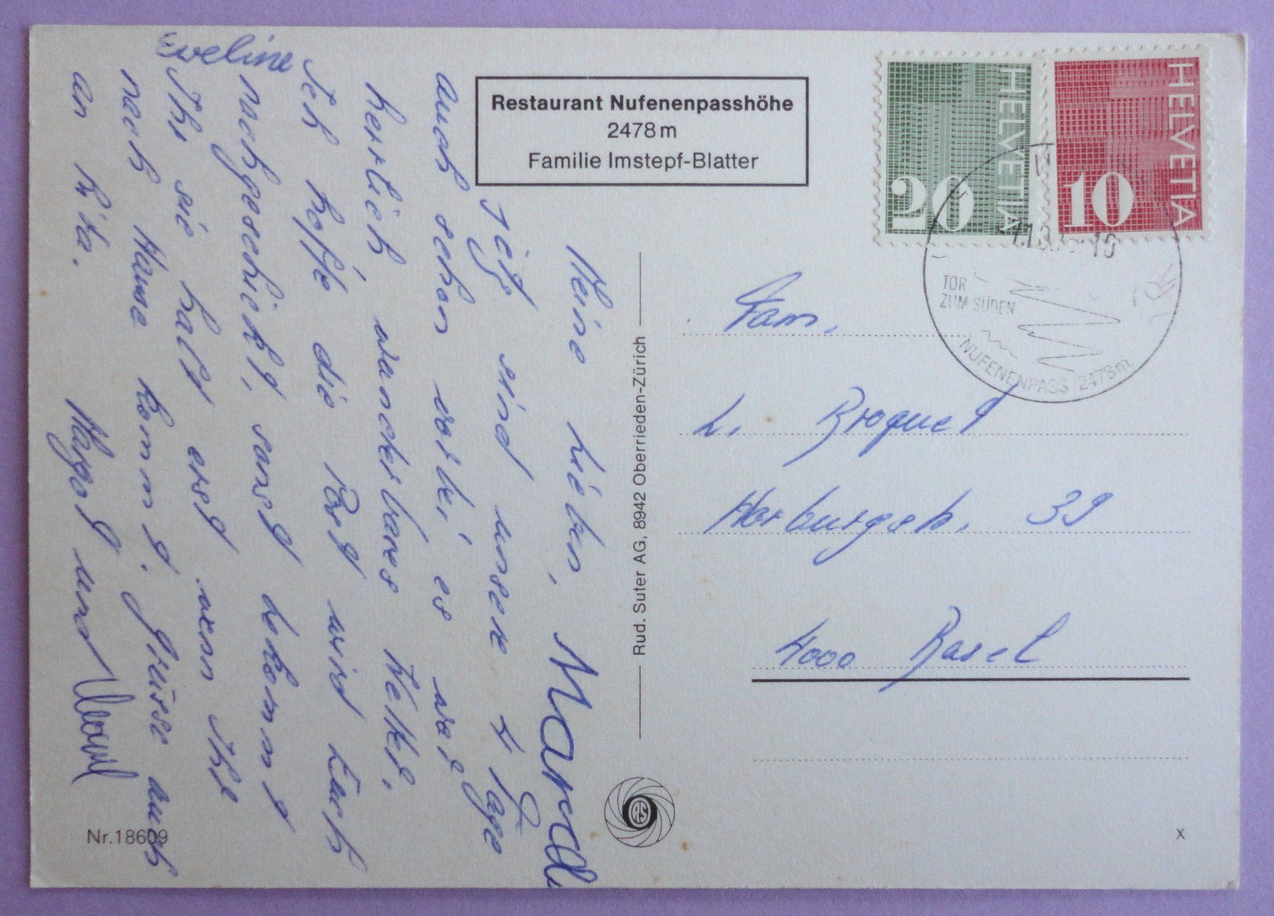 Cartes postales: Nufenenpass 2478 m – D'occasion à Fétigny par Billy2miny 1
