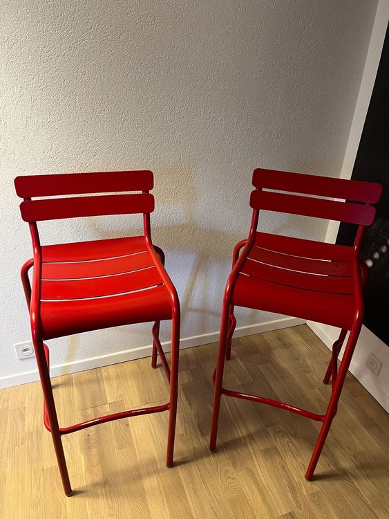 Lot De 2 Chaises De Bar Luxembourg – Fermob – Vert Cactus – Aluminium – Neuves