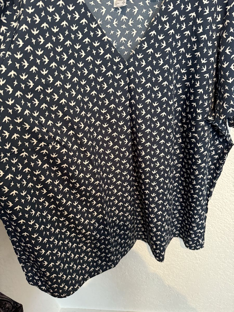 Blusen: Bluse Vögel dunkelblau Gr. 56 / XXL – Gebraucht aus Fislisbach von KolibriSecondhand 5