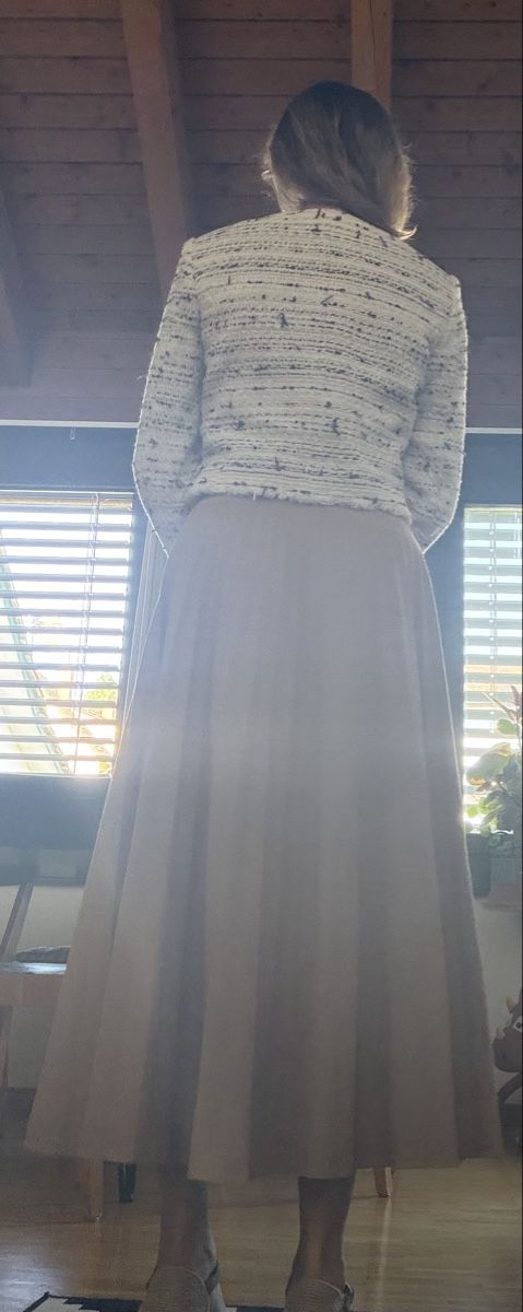 Mango Giacche: Mango tweed Jacket cream black fringe hook closure – Usato da Zürich venduto da FStewart 2
