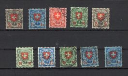 Lots Timbres Suisse  , 1924 - 1940  Wappenmuster voir Photos