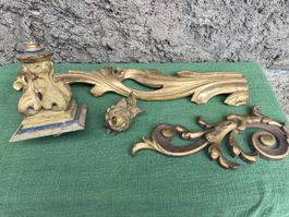 Holzschnitzereien vergoldet Barock Stil Konvolut gebraucht