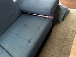 Ecksofa dunkelblau Stoff Grösse ca. 280cm x 180cm gebraucht