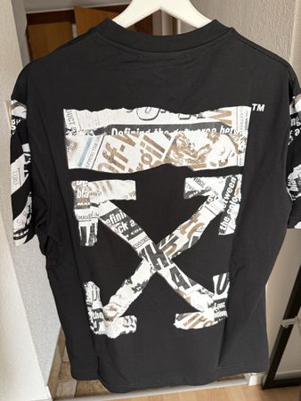 T-Shirt Off-White Black Graphic Print Size M New