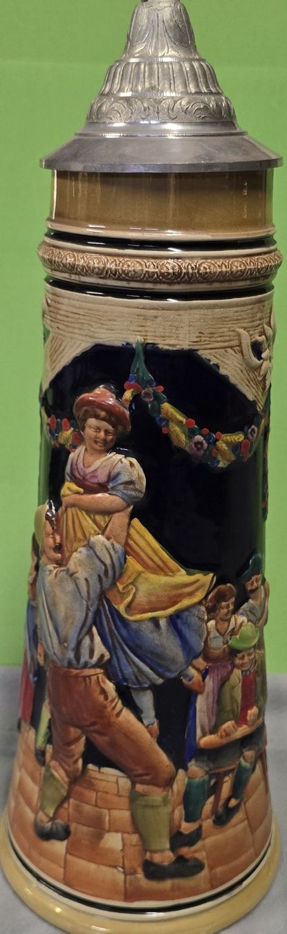 Bicchieri: Wunderschöner Bierkrug mit Zinndeckel, Handbemalt ca 30cm – Nuovo (secondo la descrizione) da Hochwald venduto da Sam_Burger 1