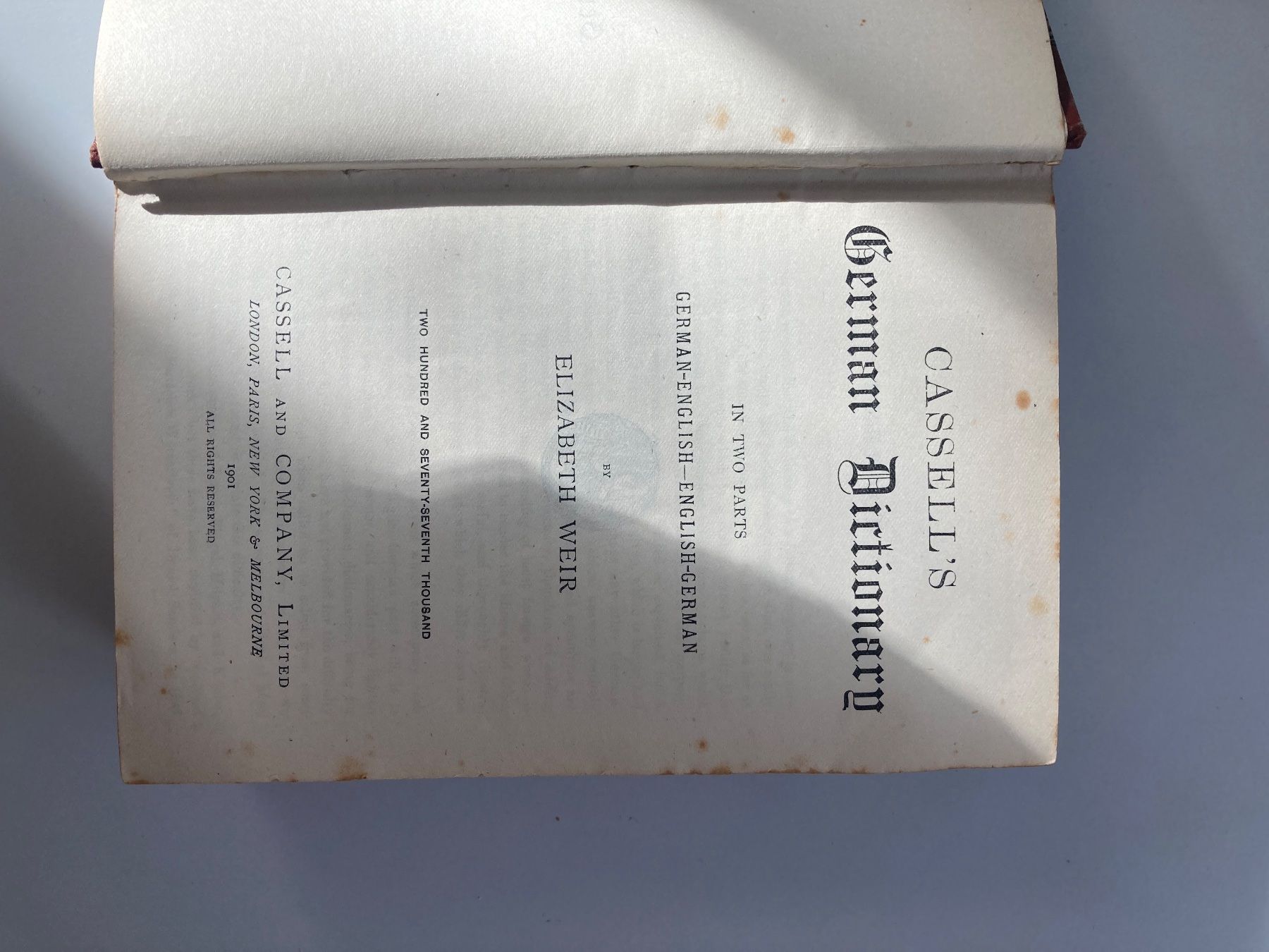 Bücher: Antikes Wörterbuch von 1901. – Gebraucht aus Sursee von Heini0001 6