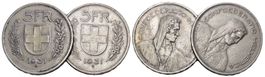 Schweiz 5 Franken Abart 2 Stk