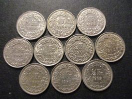10 x 50 Rp  1950-1-2-7-60-1-2-3-4-5 Superbes pièces  Top