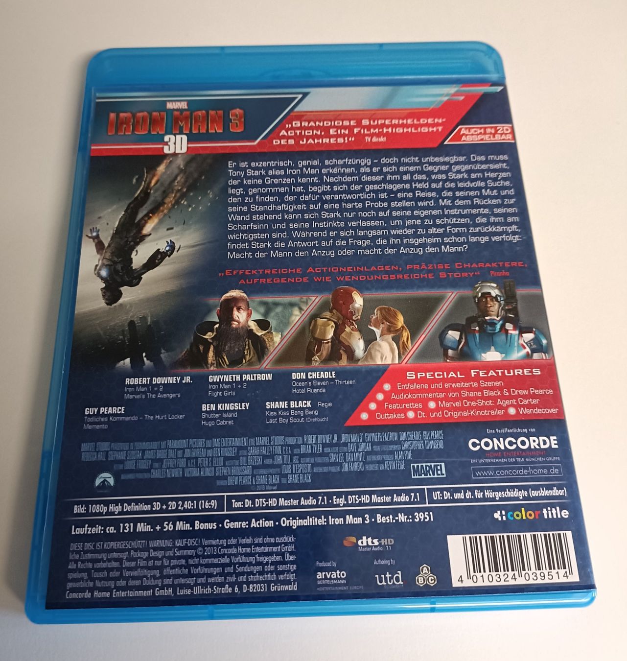 Tutti i DVDs: Iron Man 3 3D (2013) Bluray – Usato da Köniz venduto da Movieportal007 1