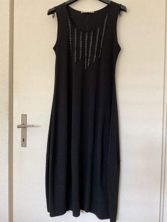 Elegantes Sun Light France Kleid Gr 38 Lederapplikationen