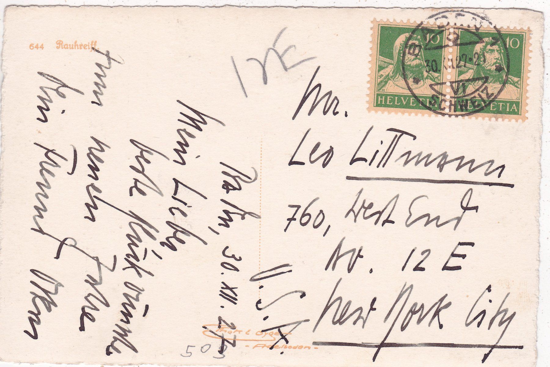 Cartoline postali: Rauhreiff 1927 – Usato da Herisau venduto da Lisegrat2008 1