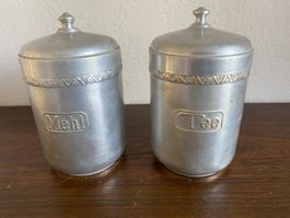 Vintage Vorratsdose Mehl und Tee
