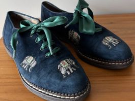 Schuhe Elefanten Motiv, Grösse 37, Leder