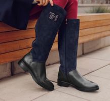 Tommy Hilfiger Damenstiefel Damen Gr.40 Dunkelblau NEUWERTIG