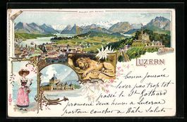 Litho Luzern, Teilansicht vom Gütsch, B
