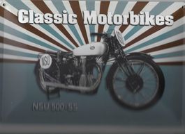 Blechschild-NSU 500-SS-CLASSIC MOTORBIKES