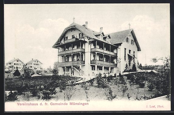 Ansichtskarten: Münsingen, Vereinshaus der fr. Gemeinde – Gebraucht aus Berlin von bartko-reher