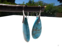 Ohrhänger aus türkisfarbenem Stein, Boho Style /NEU