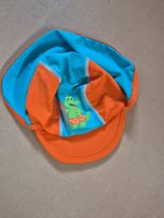 Badekappe für Kinder, Krokodil Motiv, Gr. 86, Orange/Blau,