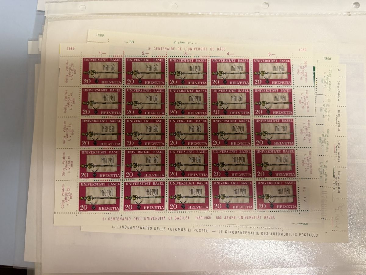 Alle Briefmarken: 10 und 20 Rp Bogen 1960 Postfrisch  – Neu (gemäss Beschreibung) aus Murgenthal von Tina_4055 1